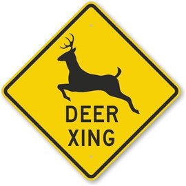 The Sign Studio - 24” x 24” – Aluminum (.080) – Crossing Sign: “Deer Xing (with Graphic)”