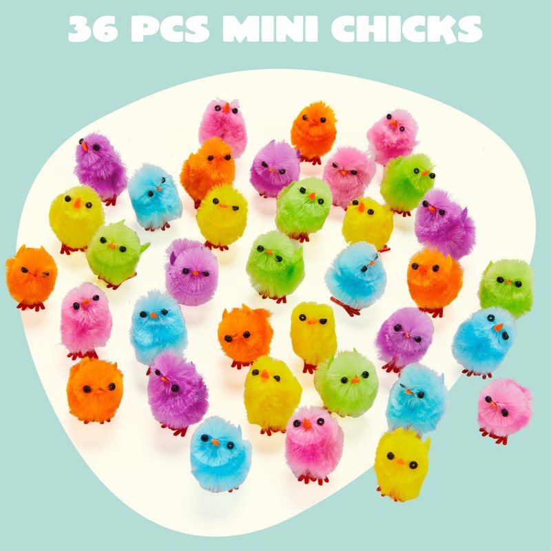 Colourful Mini Easter Chicks - Pack of 36
