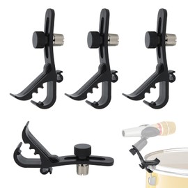 Drum Microphone Clamp, 4.6 x 0.9 x 1.8 Inch Universal Adjustable Microphone Shockproof Holder for Drums, Drum Microphone Clip Drum Ring Microphone Safety Clip Musical Instruments Accessories