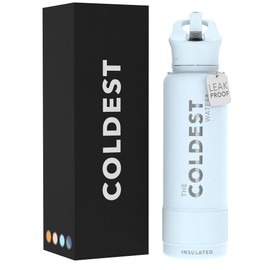 Coldest Insulated Water Bottle with Straw Lid - Stainless Steel Metal Insulated Bottle for Men & Women (Morning Mist, 40 oz)