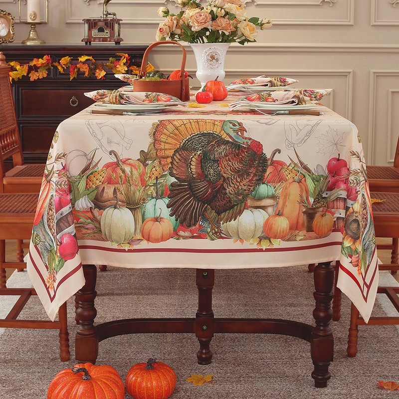 Larponder - Mantel de otoño de 60 x 102 pulgadas,