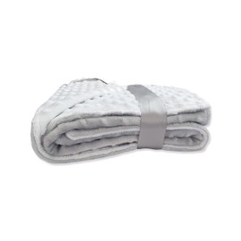 MEG Original White & Gray Minky Dot Baby/Toddler Crib Blanket 6784