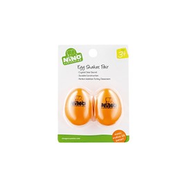 Nino Percussion Egg Shaker Paar – 2 Rasseleier für Kinder ab 3 Jahren – Musikinstrument – Geschenkidee - Kunststoff, Orange (NINO540OR-2)