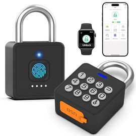 Candado de combinación eLinkSmart para clóset de gimnasio con botón pulsador de 9 dígitos con contraseña de huellas dactilares, aplicación de desbloqueo biométrico sin llave, candado de metal de