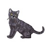 Black Cat, Realistic, Full Body, Pets, Kitten, Embroidered, Iron on