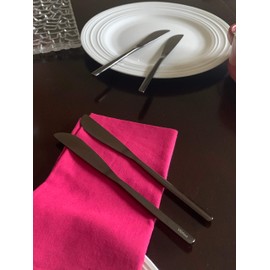 Vibhsa Dinner Knives Set of 6 Pieces (Stainless Steel, Black Glossy)