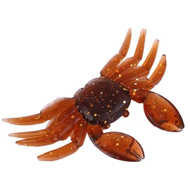 Ginyia Crab Bait, 10pcs Artificial Plastic Soft Crab Lure Soft Crab Bait 3D Simulation Freshwater Fishing Bait Fishing Crab Bait(褐色)