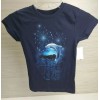 Sea World Girls Cotton Round Neck Navy Blue T Shirt