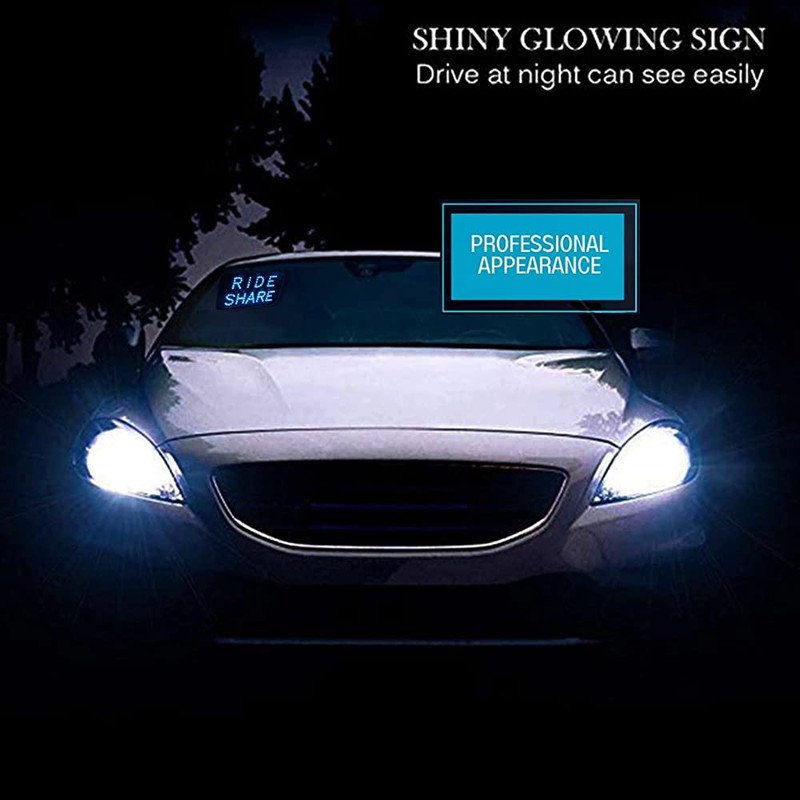 YSY LED Car Window Accessory Sign RIDESHARE for Ride Share