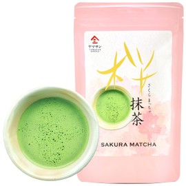 Matcha Green Tea Powder with Cherry Blossom Tea, Japanese Drinks, Japanese Food, Culinary Grade, 100g【YAMASAN】