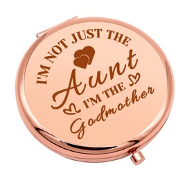 Godmother Gift from Godchild Christian Gift Compact Makeup Mirror Godmother Gift for Women Godmother Announcement Gift Baptism Gift for Aunt Folding Makeup Mirror Christmas Mothers Day Birthday Gift