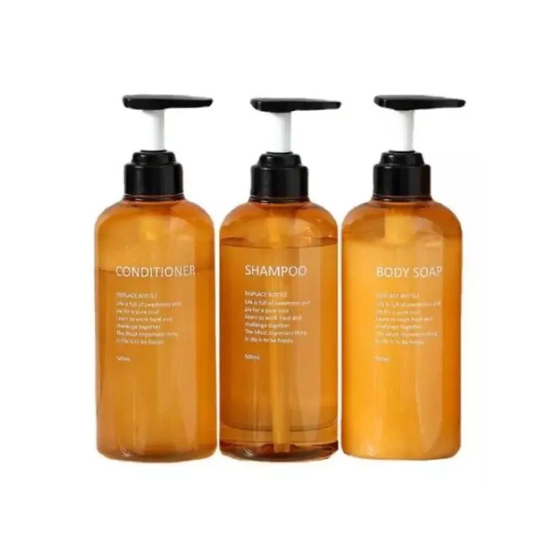 Gitabeuraendeu 샴푸디스펜서 욕실 디스펜서 3종 리필용기 노랑 Shampoo Dispenser Bathroom