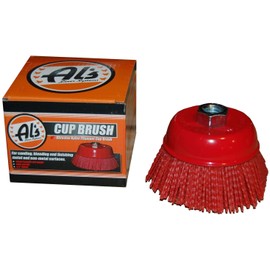 Al's Liner Abrasive 180 Grit Nylon Bristle Cup Brush - 4 Inch - Safe for Use on Metal, Wood, Aluminum and Plastic Surfaces (TOOR4)