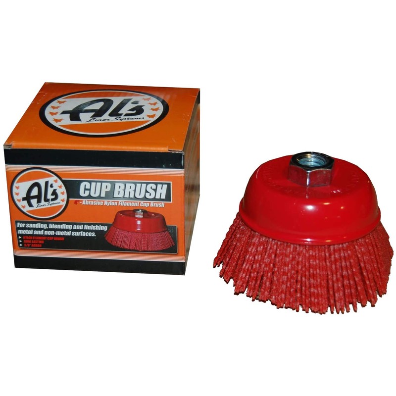 Al's Liner Abrasive 180 Grit Nylon Bristle Cup Brush -