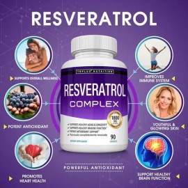 Resveratrol Complex Supplement 1800mg 90 Cápsulas Daily Food