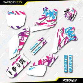 Factory EFX White & Pink Fierce Racing Graphics Sticker Kit fits Suzuki DRZ125 01-07 DRZ 125