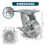 CWfutureparts 4" x 2" Heavy Duty Industrial Casters, 800 lbs
