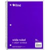C-Line 1-Subject Notebook, Wide Ruled, Purple, Case of 24 (22039-CT)