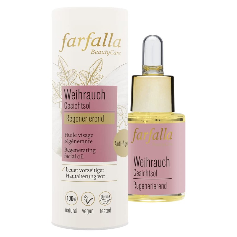 farfalla Frankincense Facial Oil - Regenerating - 100% Certified Natural