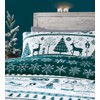 HOMEMAKER BEDDING Christmas Duvet Set Teal White Reindeer Stag Hearts