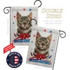 Breeze Decor Patriotic Bengal Garden Flag Set with Stand Cat