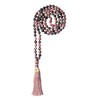 COAI Hamsa Hand Charm Black Veins Rhodonite Hand Knotted Tassel