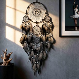Dream Catchers for Adults Black Dream Catchers Large Dream Catcher Boho Dream Catcher Wall Decor for Boys Teen Room Decor Dorm Living Room Hanging Decoration Festival Gifts