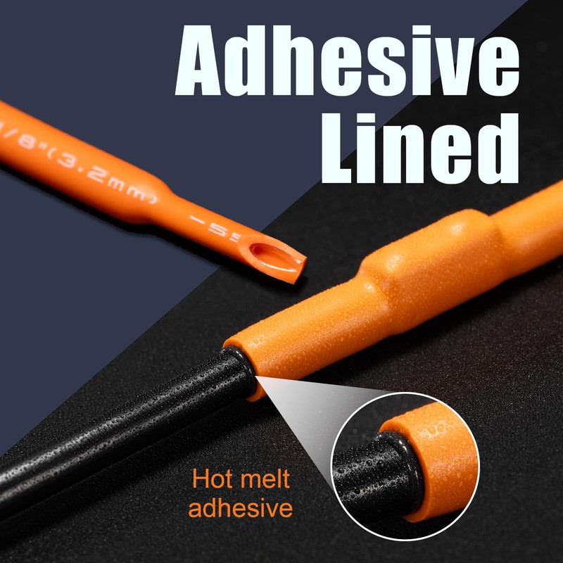 Fineday 6 Sizes Heat Shrink Tubing Kit, 3:1 Ratio Adhesive