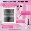 Lash Clusters Kit with 144 Pcs Individual Lashes Cluster Lashes