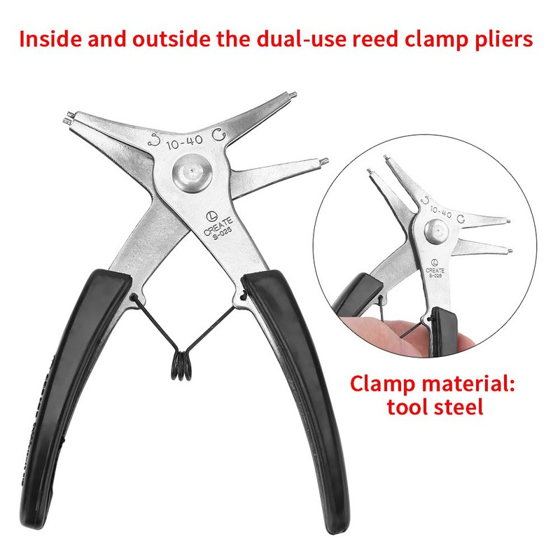 Hilitand 1 Pcs Snap Ring Pliers Dual-Purpose Circlip Pliers Removing