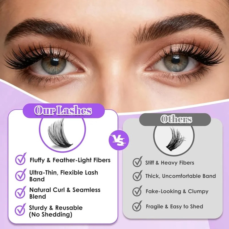 Extensiones De Pestañas Tukliee Diy Para Mujer Natural