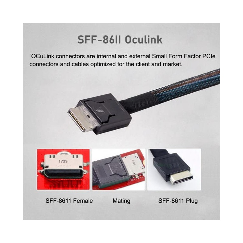 xiwai PCIe PCI Express SFF-8611 4i OcuLink to SFF-8654 Thin