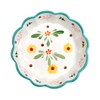 GinkgoHome Hand Painted Flower Pattern Ceramic Bowl Wavy Edge 6-8