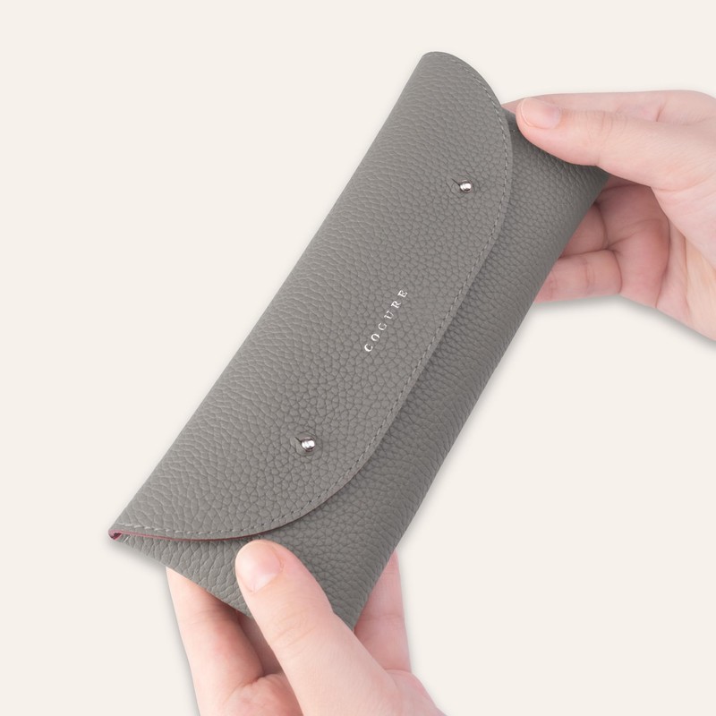 COGURE COPEN Pencil Case, Genuine Leather, Simple, Stylish, Unisex, Gift