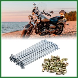 Motoforti 36 Sets Wheel Plated Spoke 150mm Length with Nipples for Motorcycle Long-lasting