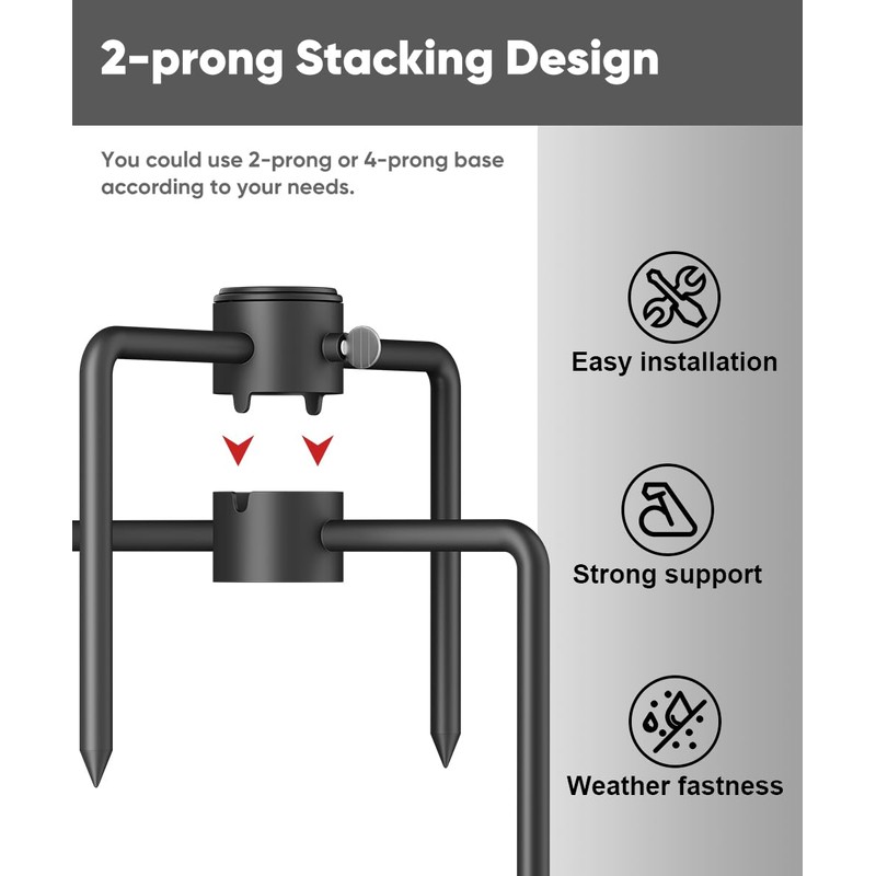 Garbuildman Pole Stabilizer Stand Applies to 1.41"/1.81”/2.12” Poles with 2