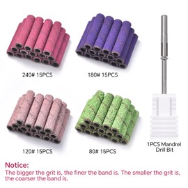 KADS Mini Sanding Bands Thinner But Longer 2cm Long Nail Sanding Bands with Stainless Steel Mandrel Bit for More Precise Work