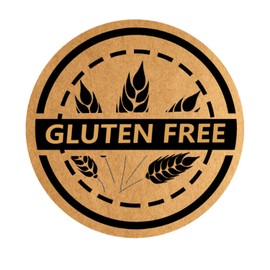 500 Pcs Kraft Gluten Free Stickers 1.5 inch Gluten Contains Warning Labels Food Rotation Stickers for Food Retail Package,Food,Jars Glass Bottle