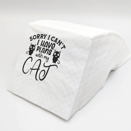 SharkBliss Funny Cat Quotes Cocktail Napkins, 100 Pack Sorry I Can't I Have Plans With My Cat Saying Disposable Beverage Paper Cocktail Napkins For Party Table Decor 2-Ply, 5x5" (Have Plans With Cat)