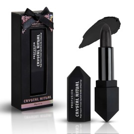 Profusion Cosmetics Crystal Ritual High Impact Black Lipstick, Rich Cream Formula, Intense Lip Color, Mystery Shade for Bold Lip Makeup