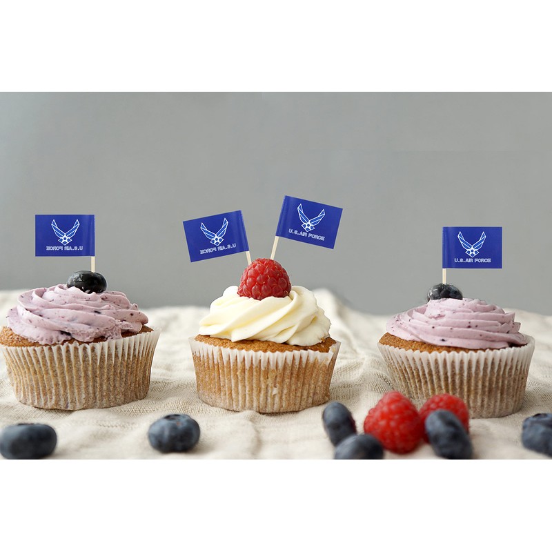 JBCD US Air Force Wings Toothpick Flag Mini Small Cupcake