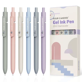 Four Candies Gel Ballpoint Pens, 6 Pieces, 0.5mm