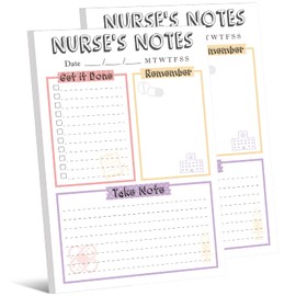 Fainne 2 Pack Nurse Notepad, 50 Sheets/Pad, 5.9 x 8.7 Inch To Do List Note Pad Appreciation Gifts for Notes Tasks Appointments