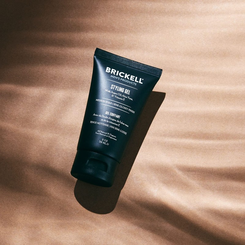 Brickell Men's Styling Hair Gel, Natural and Organic, All Day