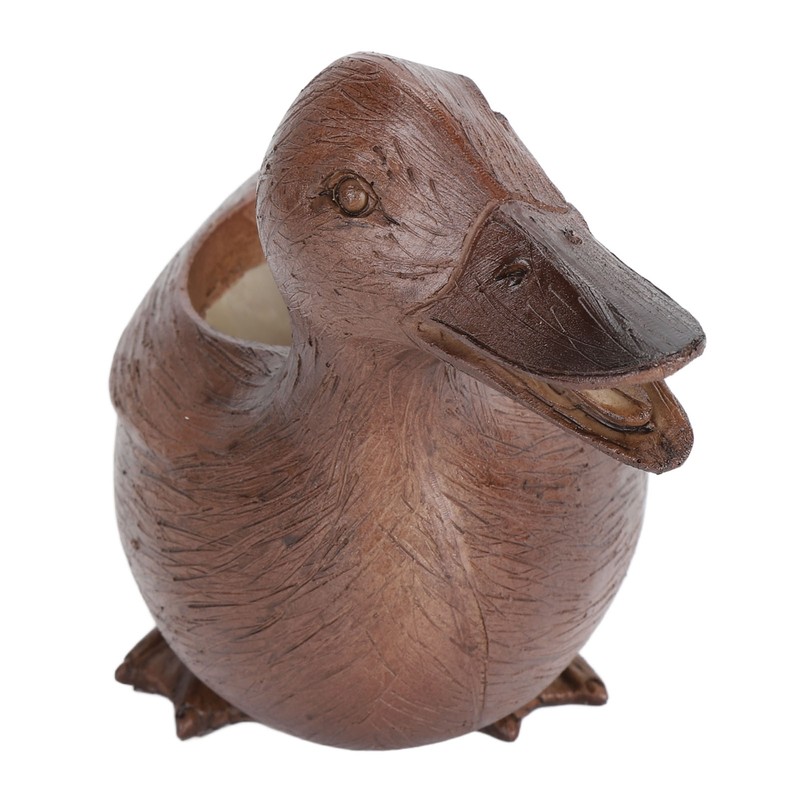 Duck Shaped Planter Resin Waterproof Decorative Animal Flower Pot for