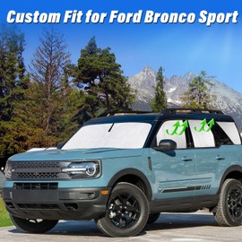 KMF Windshield Sun Shade Replacement for Ford Bronco Sport Accessories 2021-2024, Side Window Sun Shade Cover Sun Visor Shield Cover,Rear Window Sunshades for Camping/Baby UV Block and Privacy Protect