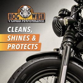 Hog Wash Liquid Performance S102 Ceramic Swine Shine - 16 OZ - Quick Clean and Shine - Water-Free Cleaning Solution - Cleans and Protects with Polyseal Protection - Motorcycle Cleaning - RV Wash