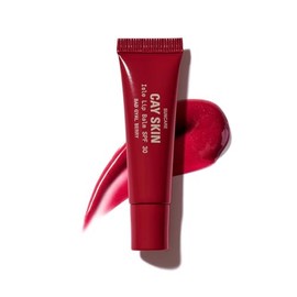 Cay Skin Isle Bálsamo labial SPF 30 – Alto brillo, hidratante + brillo labial transparente en sabor a azúcar moreno de vainilla – Formulado con ingred