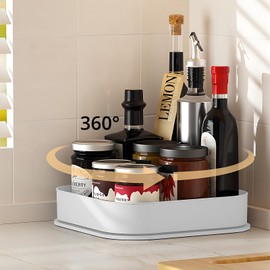 Semlos 9" Lazy Susan Drehteller Schrank Organizer für Eckschrank - drehbare quadratische Gewürzregal für Küche Lagerung und Organisation, rutschfeste Kühlschrank Veranstalter