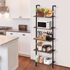 aboxoo Ladder Shelf Open Bookshelf 5-tier Wood Wall-mounted Bookcase Storage